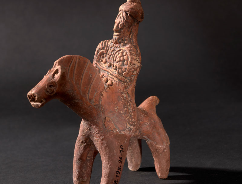 At sırtında savaşçı figürini. Erken Bizans Dönemi, MS 5.- 6. Yüzyıl.